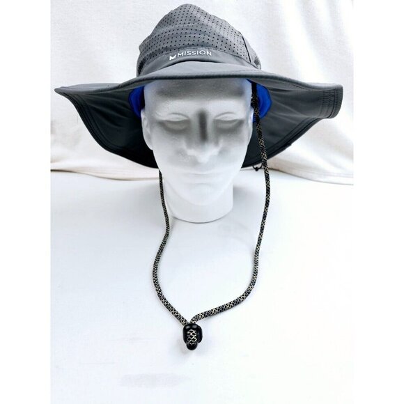 Mission Max Plus Men's Gray Adjustable Head and Chin Logo Boonie Hat - Picture 1 of 12